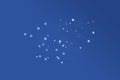 Beautiful Shiny Silver Stars On Gradient Blue Background Royalty Free Stock Photo