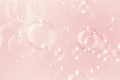 Beautiful shiny transparent pink soap bubbles float texture background. freshness natural summer background. Royalty Free Stock Photo