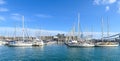 Beautiful ships and yachts in Barcelona, Spain