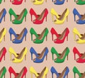 Beautiful shoes seamless pattern.