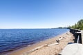 The beautiful shore of lake Onego in Petrozavodsk on summer. Russia.