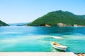 Beautiful shore in Perast town in Kotor bay, Montenegro