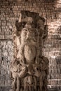 Beautiful shot of the ancient sculptures in Copan Ruinas and its beautiful Mayan ruins in Honduras Royalty Free Stock Photo