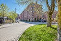 Beautiful shot of an apartment complex exterior during the day Royalty Free Stock Photo