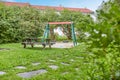 Beautiful shot of an apartment complex exterior during the day Royalty Free Stock Photo