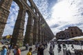 Beautiful shot of the Aqueduct of Segovia in Spain - background concept