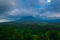 Beautiful shot of Arenal Volcano under a cloudy sky Royalty Free Stock Photo