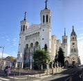 Beautiful shot of Basilique Notre Dame of Fourviere Lyon, France Royalty Free Stock Photo