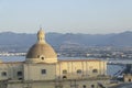 Beautiful shot of bastione of milazzo building some on sunset