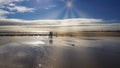 Beautiful shot of Beadnell beach, Northumberland Royalty Free Stock Photo