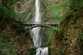 Beautiful shot of the Benson Bridge over Multnomah Falls during the day Royalty Free Stock Photo