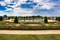 Beautiful shot of the blooming gardens of the Palace of Versailles in France