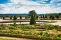 Beautiful shot of the blooming gardens of the Palace of Versailles in France