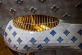 Beautiful shot of the blue tiles inside Casa Batllo