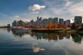 Beautiful shot of the boats parked near the Coal Harbour in Vancouver Royalty Free Stock Photo