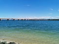 Beautiful shot of the Bribie Island Bridge over the sea Royalty Free Stock Photo