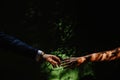 Beautiful shot of bride and groom hands Royalty Free Stock Photo