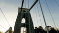 Beautiful shot of Brunel suspension bridge in Bristol, the United Kingdom during sunset Royalty Free Stock Photo