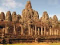 Beautiful shot of the Buddhist Bayon temple of Angkor Thom in Krong, Cambodia