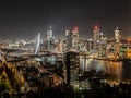 Beautiful shot of the cityscape of Rotterdam in the nighttime