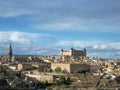 Beautiful shot of cityscape of Toldeo in Spain under a cloudy blue sky
