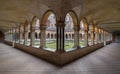 Beautiful shot of cloister arcades and a courtyard Royalty Free Stock Photo