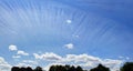 Beautiful shot of cloud streaks in a blue sky Royalty Free Stock Photo