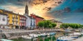 Beautiful shot of colorful buildings in Ascona, Switzerland