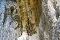 Beautiful shot of a crack in a rocky cave at the sea