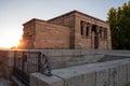 Beautiful shot of the Debod Temple in Madrid Spain with sunset light in the background Royalty Free Stock Photo