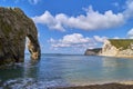 Beautiful shot of the Durdle Door national limestone arch in Dorset, England Royalty Free Stock Photo