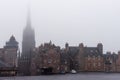 Beautiful shot of Edinburgh old town on a foggy morning, Edinburgh, Scotland Royalty Free Stock Photo