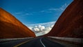 Beautiful shot of an empty road in the middle of Arizona landscapes