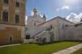 Beautiful shot of the famous Rostovskiy Kreml in Rostov, Russia blue sky background