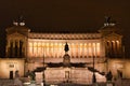 Beautiful shot of the famous The Victor Emmanuel II National Monument in Rome at night Royalty Free Stock Photo