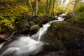 Beautiful shot of the flowing rocky McGillvary Falls in Whiteshell Provincial Park, Manitoba