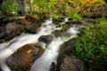 Beautiful shot of the flowing rocky McGillvary Falls in Whiteshell Provincial Park, Manitoba Royalty Free Stock Photo