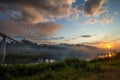 Beautiful shot of a foggy river at sunset Royalty Free Stock Photo
