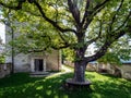 Beautiful shot of a garden of the Church of St. Johann Nepomuk at Hochosterwitz Castle in Carinthia