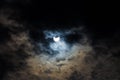 Beautiful shot of a glowing crescent moon in a dark night sky