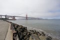 Beautiful shot of Golden Gate Bridge Presidio in the USA during fog Royalty Free Stock Photo