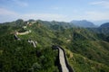 Beautiful shot of the Great Wall surrounded by forested mountains in China Royalty Free Stock Photo