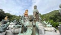 Beautiful shot of a group of buddha statues