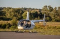 Beautiful shot of a helicopter at the airport in Norwood