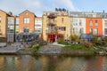 Beautiful shot houses by the canal in Malmo city, Sweden on a clear sky background Royalty Free Stock Photo