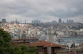 Beautiful shot of Istambul city, the capital of Turkey over the river Royalty Free Stock Photo