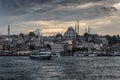 Beautiful shot of Istambul city, the capital of Turkey over the river Royalty Free Stock Photo