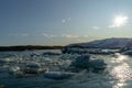 Beautiful shot of the Jokulsarlon glacial river lagoon in the Vatnajkull National Park, Iceland Royalty Free Stock Photo