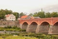 Beautiful shot of Kuldiga bridge, Latvia Royalty Free Stock Photo