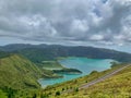 Beautiful shot of a Lagoa do Fogo crater lake in Azores, Portugal